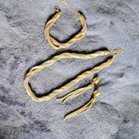 Tricolor(rose,gold,silver)small 3 pc set - Picture 2 of 3